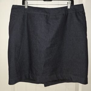Merona Dark Blue Above Knee Skirt With Back Zipper Size 18
